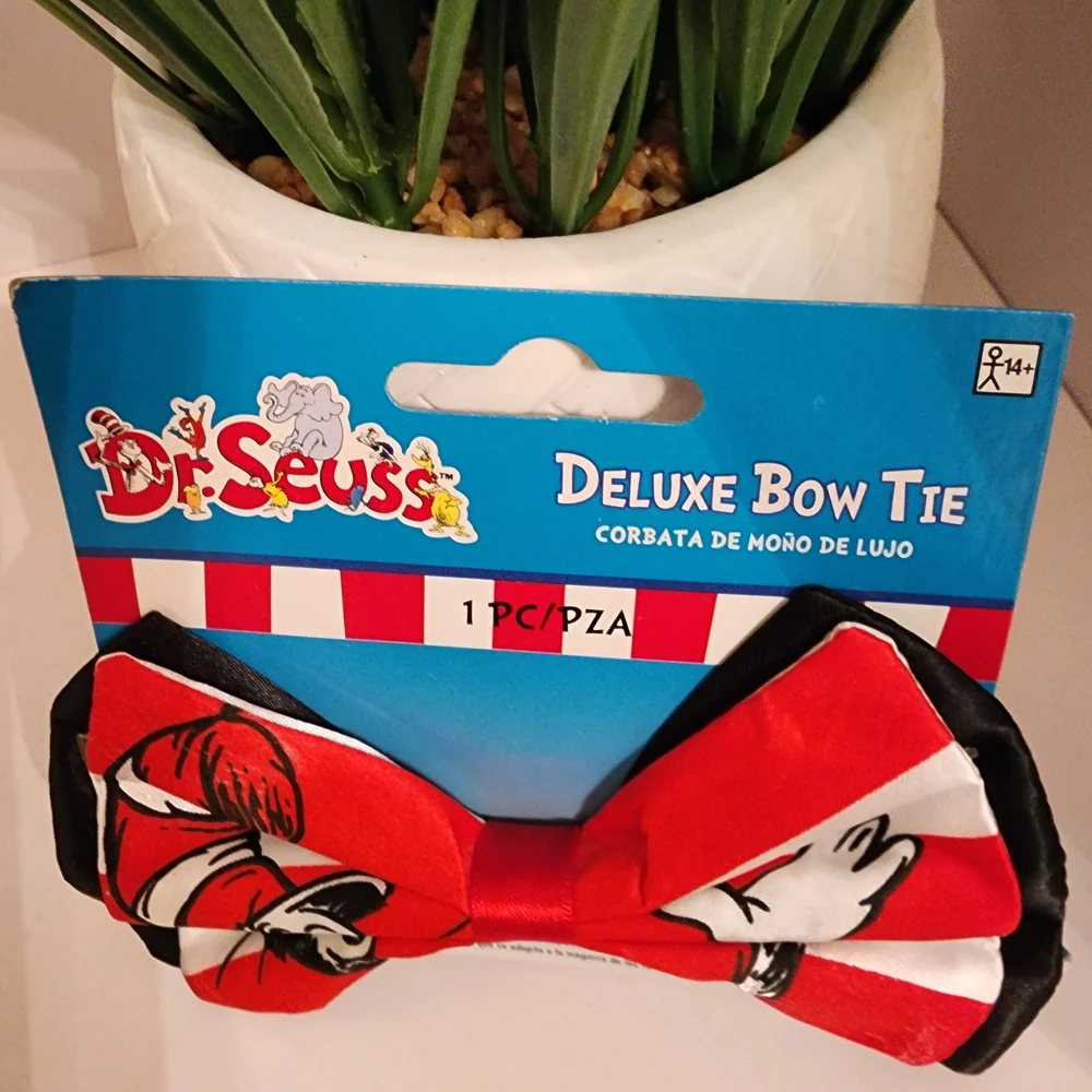 Dr. Seuss Vibrant Red and Black Bow Tie